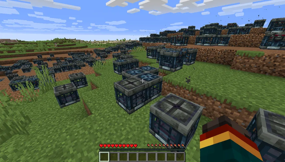 A field of dark, inactive vaults that ignore the player